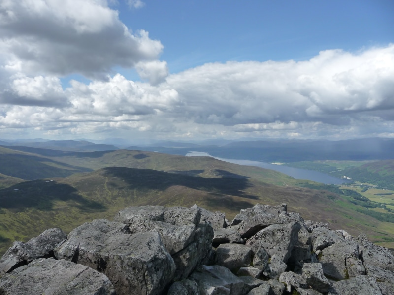 rock, peak, tranquility, kinloch rannoch, view, solid, landscape, cloud, non-urban scene, no people, mountain, cloud - sky, highland, scotland, scottish