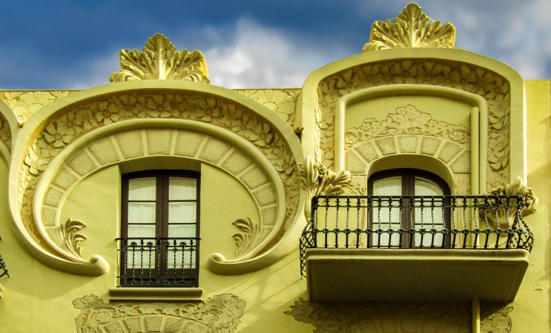 5K, balcony, architecture, palace, no people, metal, building, travel, facade, history, tortosa, flowery, gate, old, design, entrance, luxury, built structure