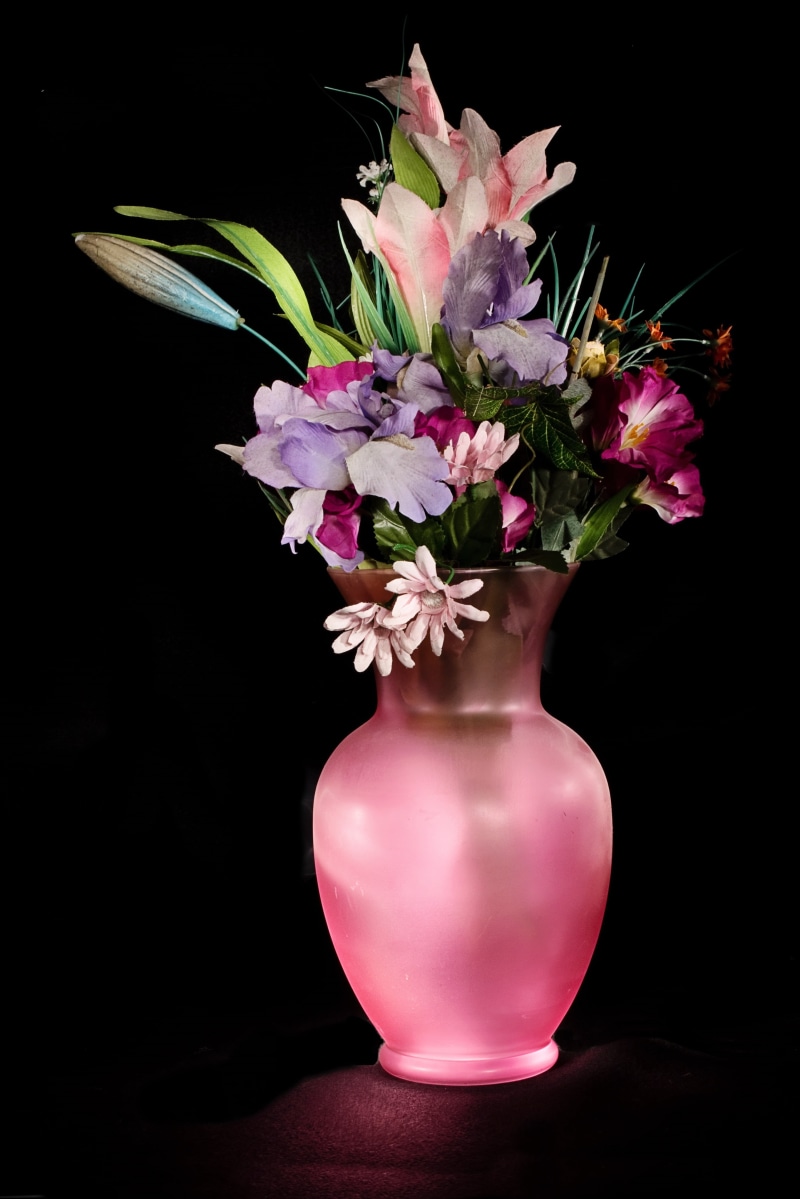 flowerful, flowers, flower, 4K, bunch of flowers, freshness, black background, vulnerability, flowerly, table, plant, pink, nature, indoors, flowery, purple