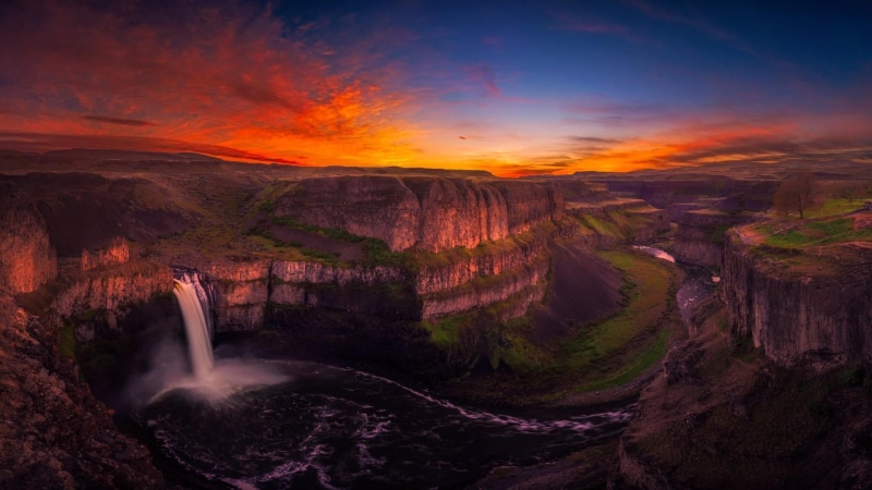 dusk, beauty in nature, 1080P, palouse river, travel destinations, highland, landscape, long exposure, cloud, canyon, eroded, state park, travel, washington