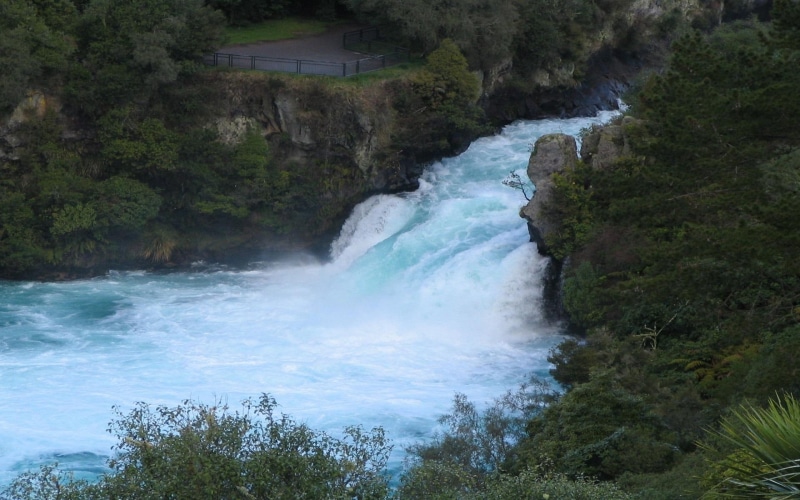 waikato, waterfalls, water, zeal, rock, falls, river, white, daylight, 1080P, nature, new, flowing, rapids, forest, trees, huka