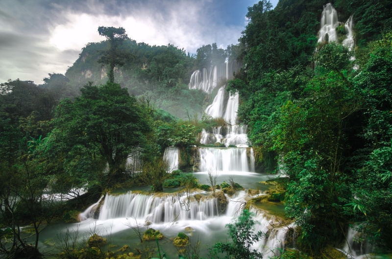 thi, lo, 2K, su, waterfall, green, waterfalls, Thi Lo Su Waterfall, trees, Waterfall Thi Lo Su, cascade, Thailand