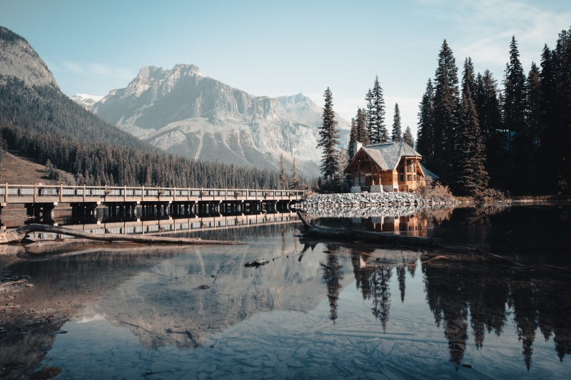 near, built structure, daylight, sky, log, winter, water, scenic, reflection, scenics - nature, outdoors, tranquility, architecture, building exterior
