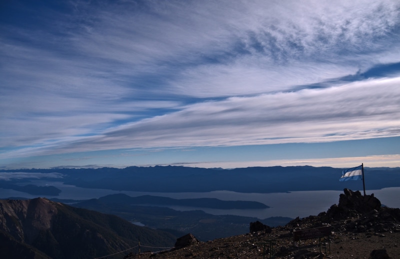 nahuel huapi lake, sky, flag, sunset, bariloche, mountain peak, idyllic, nature, 4K, environment, scenics - nature, refugio lynch, tranquility, andes