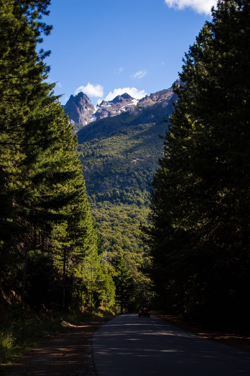 plant, circuito chico, camino, no people, tranquil scene, tree, day, road, transportation, abies, land, black, car, mountain, circuito, snow, daytime, scenics - nature