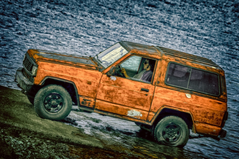 motor vehicle, offroad, all wheel drive, street, rusty, safari, retro styled, pkw, all terrain vehicle, nature, architecture, mode of transportation, terrain