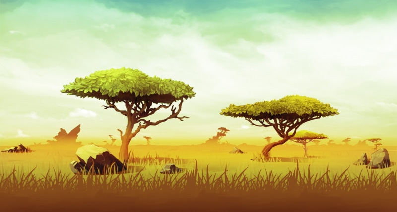 savannah, savanna, desert, grassland, sunset, 720P