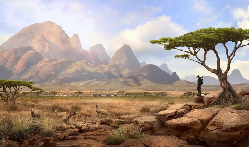 Solomon Kane, savannah, 1080P, mountains, Africa Landscape, traveler