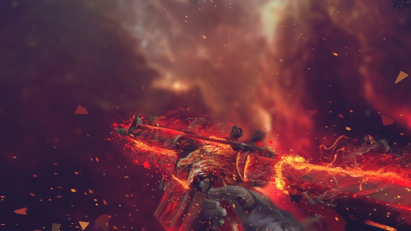 fire, weapon, Rifles, Counter Strike: Global Offensive, artwork, digital art, 1080P, Assault Rifle
