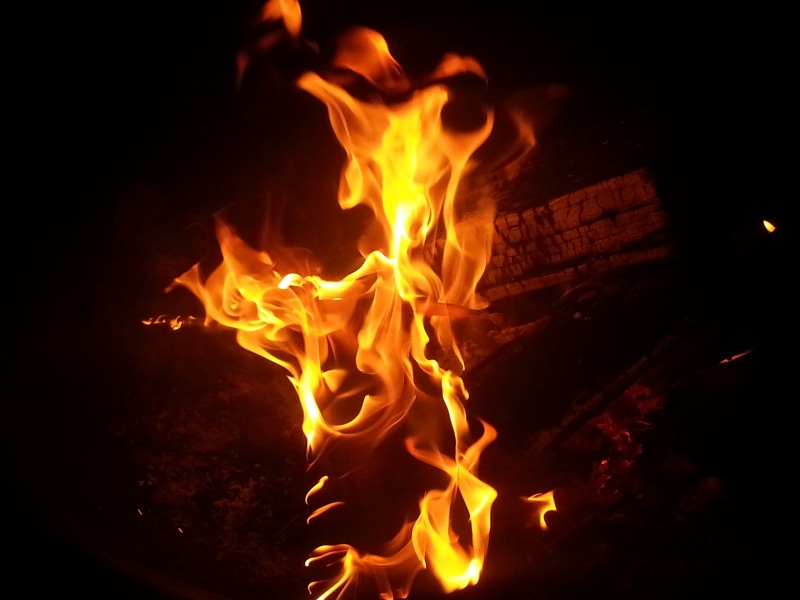 nature, no people, warm, orange color, blaze, bonfire, burn, log, inferno, campfire, flame, dark, night, camp, wood, glowing, burning, 2K, wood - material