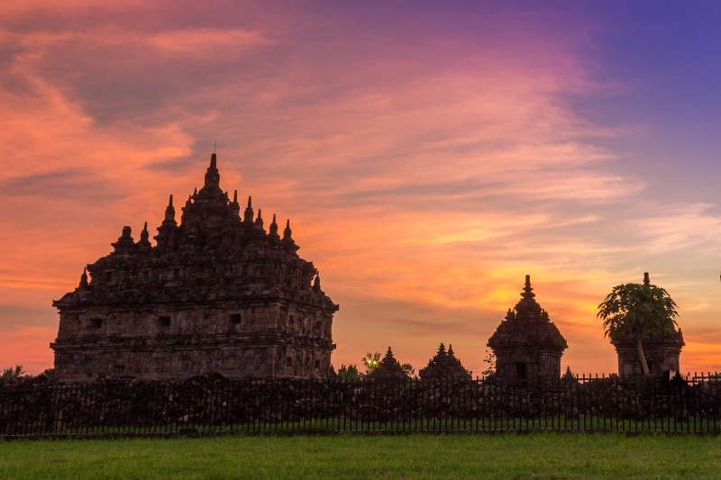 tourism, ancient, place of worship, travel, indonesia, central java, outdoors, sunset, religion, belief, spirituality, architecture, ancient civilization