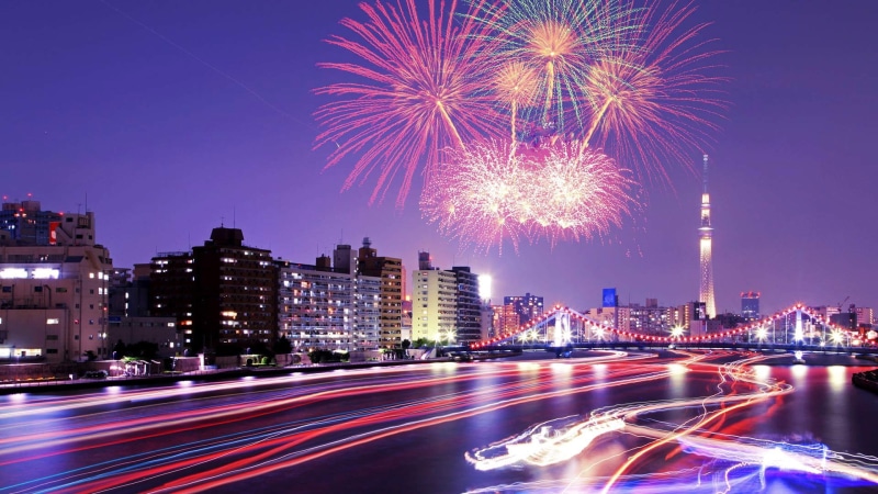 river, city, sumida, Tokyo, salute, Sumida river, 1080P, fireworks