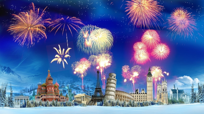 eve, architecture, holiday, explosive, modern, firework - man made object, stars, urban, skyscraper, 1080P, new years eve, cityscape, star, shape, art