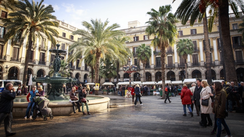 travel Locations, real people, 5K, photo, spanish, large group of people, palm Tree, architecture, built structure, Square, building exterior, City, people