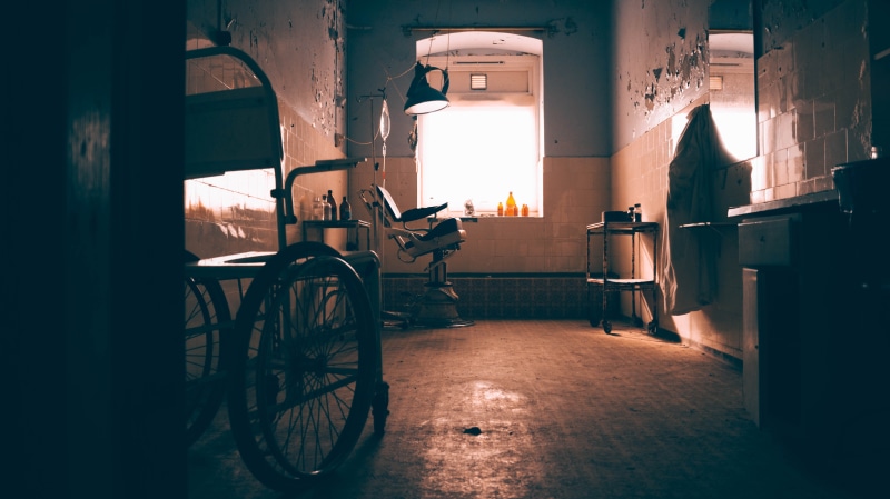 hospital, abandoned, 5K, asylum, sunbeams, Wheelchair, window, urbex