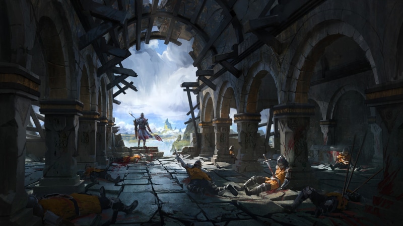 medieval, fantasy art, blood, palace, knight, soldier, digital art, warrior, sword, 1080P, war, spear