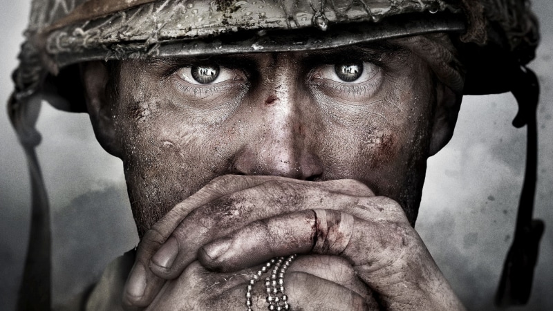eyes, war, Call of Duty: WWII, looking at viewer, soldier, Call of Duty, World War II, 1080P, reflection, video games, Call of  Duty WWII