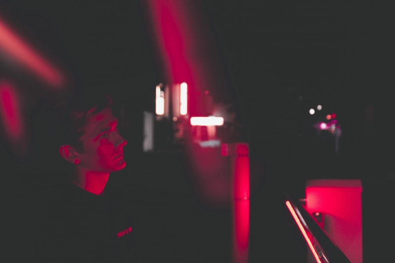 flare, neon, adult, laser, sarasota, dj, stage, man, face, red, arts culture and entertainment, light, technology, chill, sony, club, vibes, close-up, night