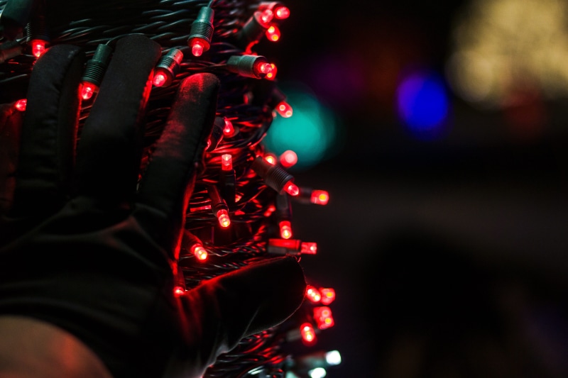 fire, human hand, close-up, neon lights, christmas lights, lighting, indoors, coin, colorful, night shoot, selective focus, 5K, neon, night, lights, human body part