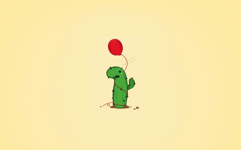 cute, red, nature, balloon, cut out, indoors, cactus, creativity, clear sky, illust, studio shot, sky, green color, yellow, representation, no people, multi colored