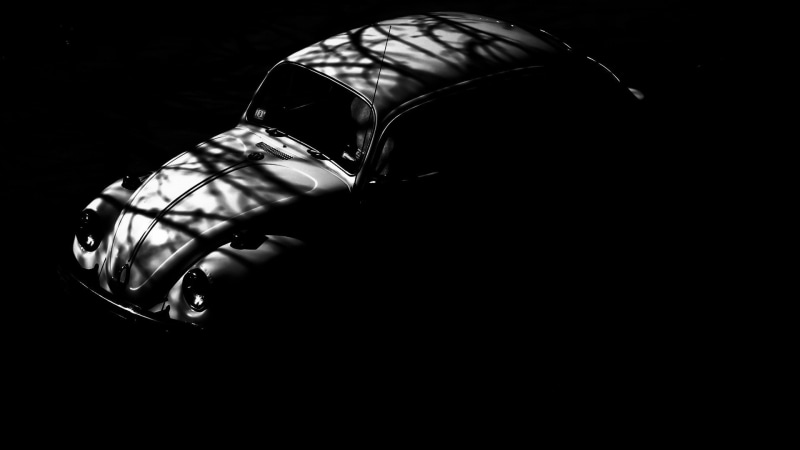 vehicle, car, vintage, Volkswagen Beetle, Vintage car, shadow, 1080P, monochrome