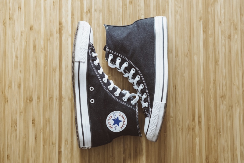leather, classic, absence, pattern, high top, black, all star, wood, photo, hardwood floor, wood - material, flat lay, pair, flooring, lay, product, sneaker