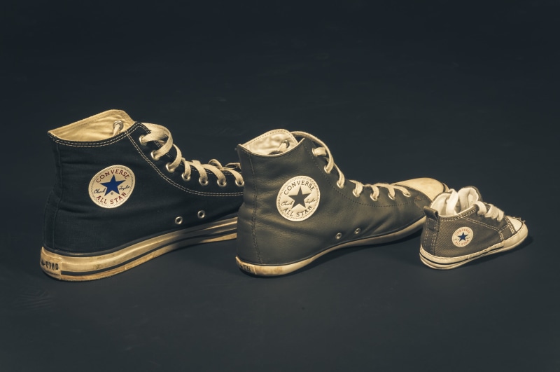 no people, indoors, 4K, leisure, shoe, shoes, cut out, high, still life, copy space, everyday life, star, group of objects, black background, fabric shoes