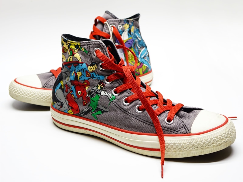outdoors, cut out, multi colored, white background, fashionable, close-up, top, luxury, high, converse, textile, pair, clothing, sneakers, day, pattern