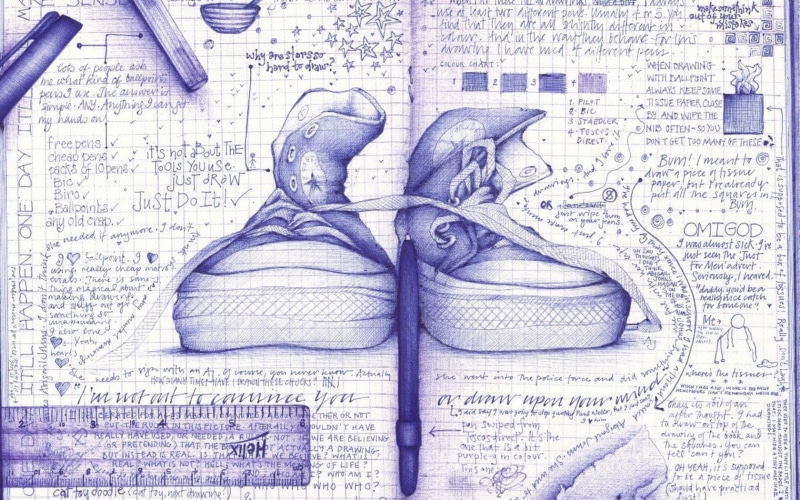 720P, drawing, digital/artwork, shoes, high, notebook, top, sneakers, illustration, sketch, converse, hd