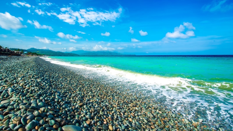 pebble, seascape, stones, resort, outdoors, land, blue, asia, turquoise colored, beauty in nature, water, philippines, horizon, no people, waves, surigao