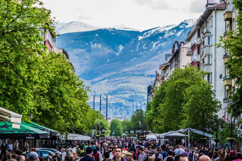 crowd, large group of people, architecture, city, day, cityscape, nature, walking street, building exterior, building, men, 5K, bulgaria, group of people
