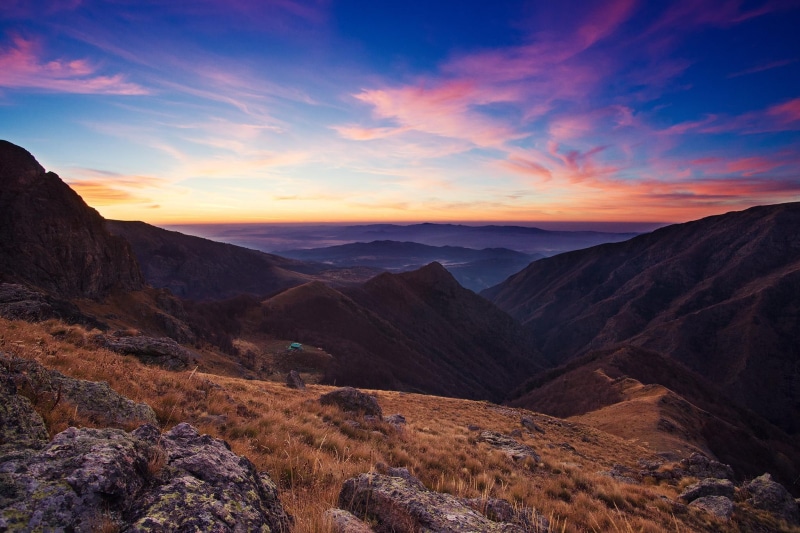 sky, range, balkans, 1080P, mountains, mountain, bulgaria, sunset