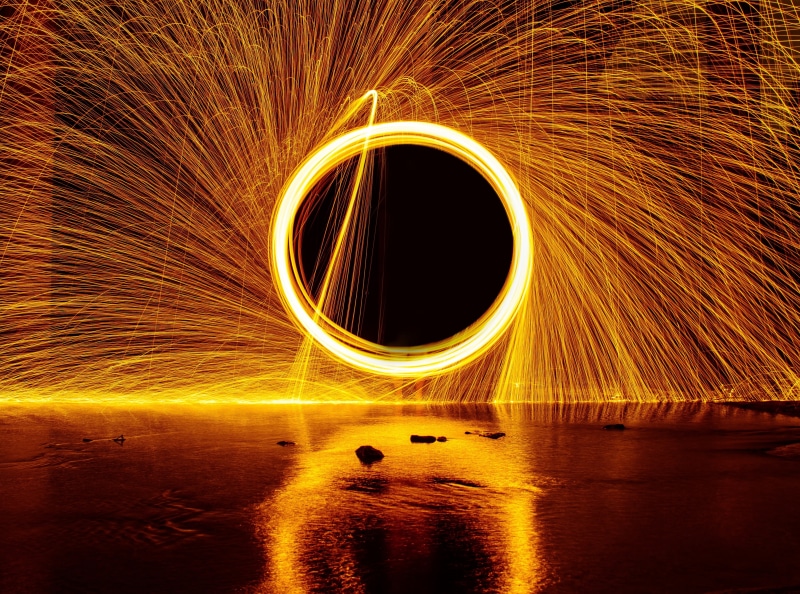 skill, Sparks, wool, wire wool, Texas, bullcreek, reflection, Water, burning, outdoors, nature, steelwool, lightpainting, long exposure, Creek, 4K, austin