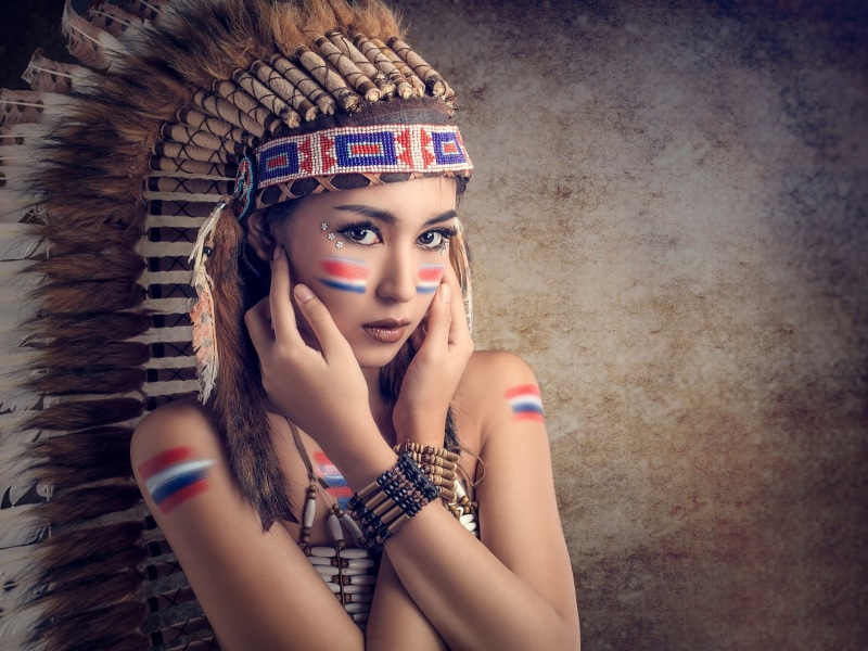 Feathers, Saipan, Makeup, Cute, 1080P, Girl, Colorful
