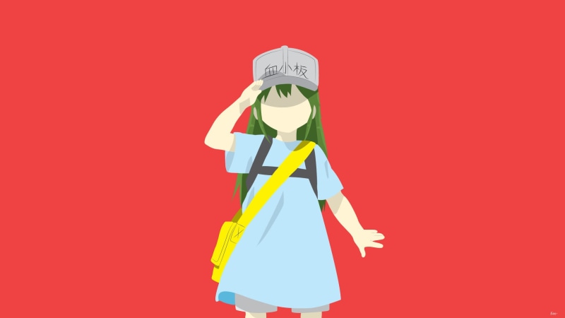 1080P, Minimalist, Hataraku Saibou, Cells at Work!, Cells at Work, Anime, Platelet (Cells at Work!)