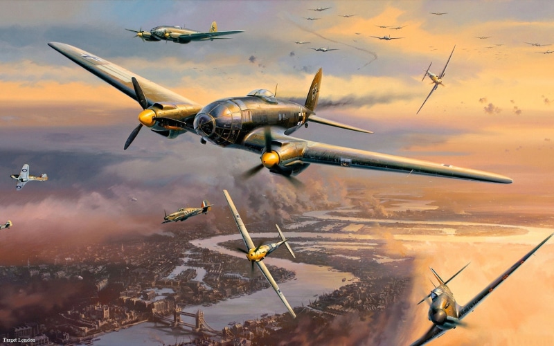  no people, aviation, the Germans, mid-air, outdoors, Supermarine Spitfire Mk.XII, nature, plane, art, The second world war, 1080P, speed, cloud - sky
