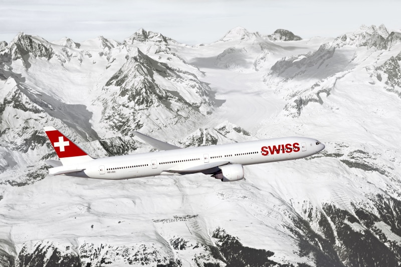 Aircrafts, Mountain, 4K, Swiss Airlines, Airplane, Boeing 777, Alps