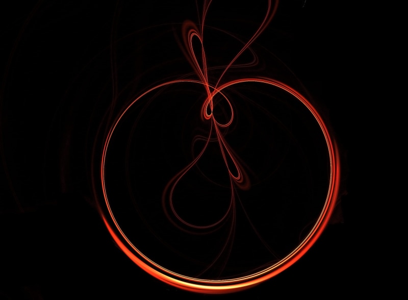 aliens, long exposure, wave, space, creativity, abstract, round, no people, light, glowing, red, outline, graphic, movement, night, blur, apple, motion