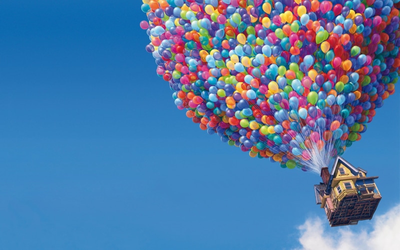 x, art, entertainment, movie, Up (movie), hd, movies, balloons, 1080P, Pixar
