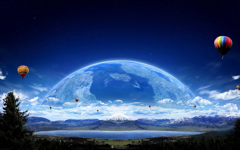 graphics, creative and graphics, hd, planet, air, 1080P, balloon, creative