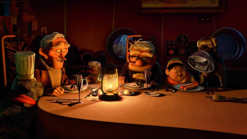 child, adult, human representation, real people, females, lifestyles, togetherness, illuminated, people, group of people, women, males, movies, Up (movie)