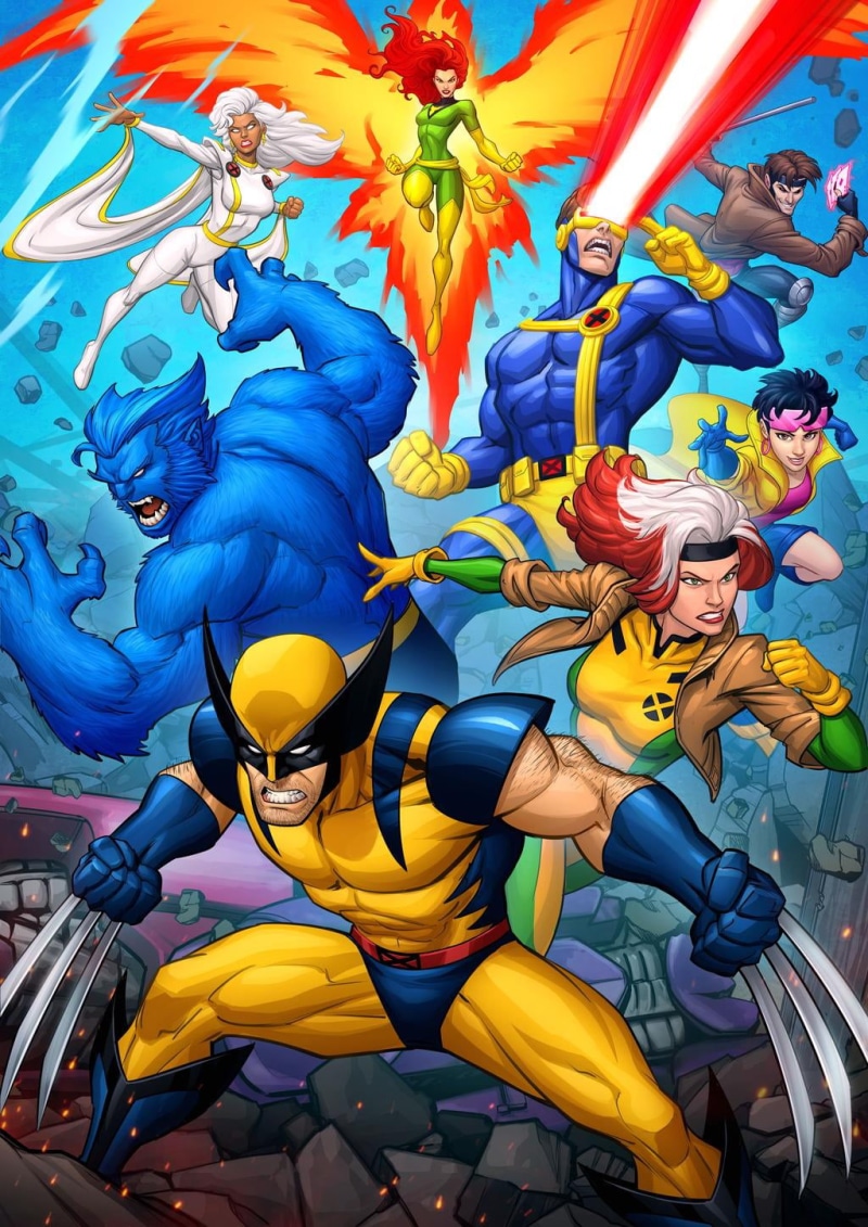 Patrick Brown, 720P, fan art, fire, Wolverine, Beast (character), Gambit, Rogue (X-men), Jean Grey, phoenix, Storm (character), Cyclops, X-Men, Jubilee