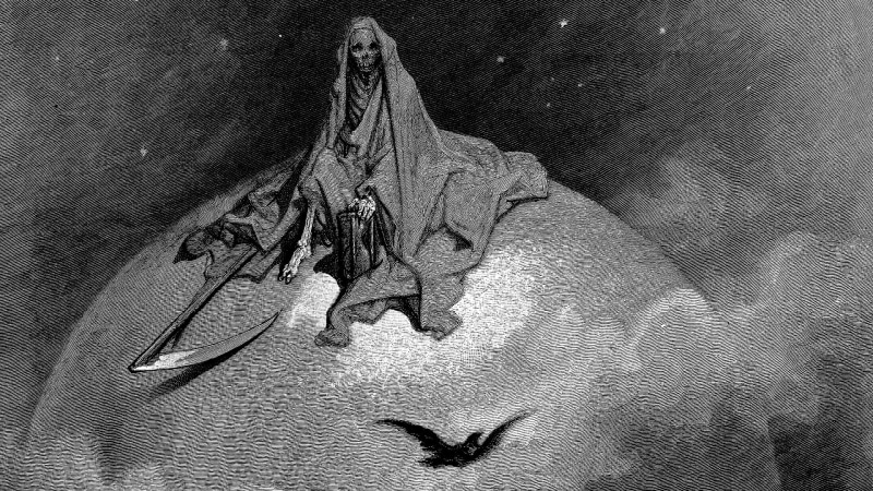 lithograph, illustration, Gustave Doré, classic art, death, 1080P