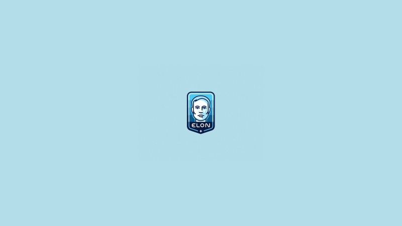 illustration, Badge, blue, 2K, Blue Background, Elon Musk