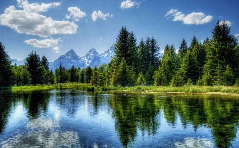 waterfront, day, Beautiful, unique, growth, Wyoming, mountain, Lake, Photographer, drew, Image, Photography, sky, Dreamy, Romance, tranquil scene, Processing
