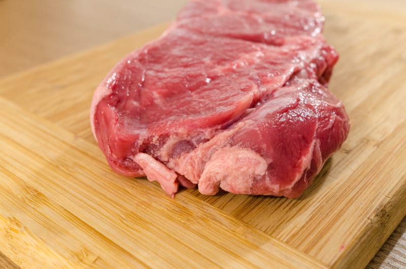 black, pepper, meal, beef, background, closeup, raw food, table, red, meat, rosemary, top, juicy, knife, board, cutting board, herb, freshness, spices