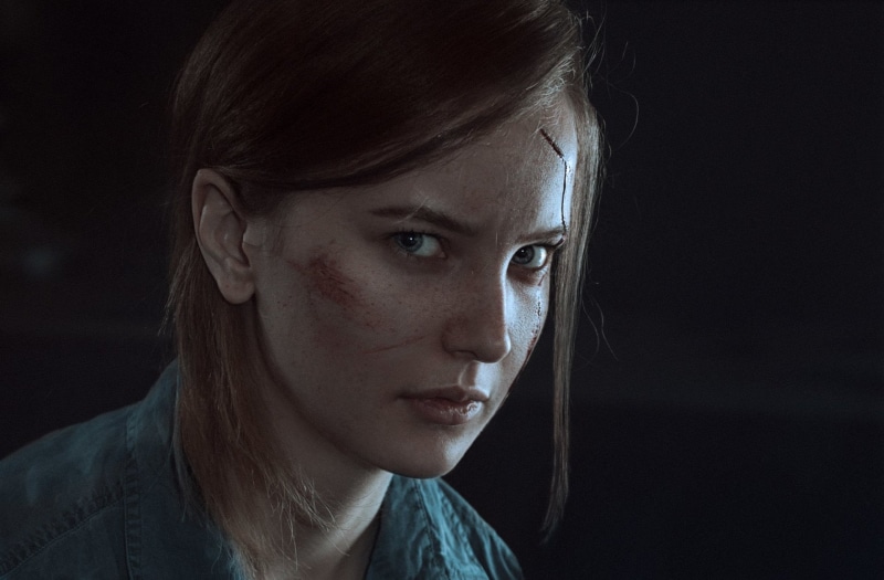 hairstyle, aggression, The Last Of Us, teenager, 1080P, depression - sadness, sadness, looking, black background, serious, Women, The Last of Us Part II