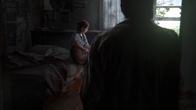 lifestyles, indoors, dark, 1080P, bed, rear view, women, home interior, Ellie, furniture, bedroom, The Last of Us 2, people, The Last of Us Part 2, real people