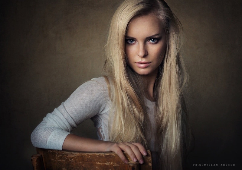 black background, depression - sadness, top, contemplation, teenager, young women, hair, Sean Archer, one person, indoors, young adult, white, sleeved