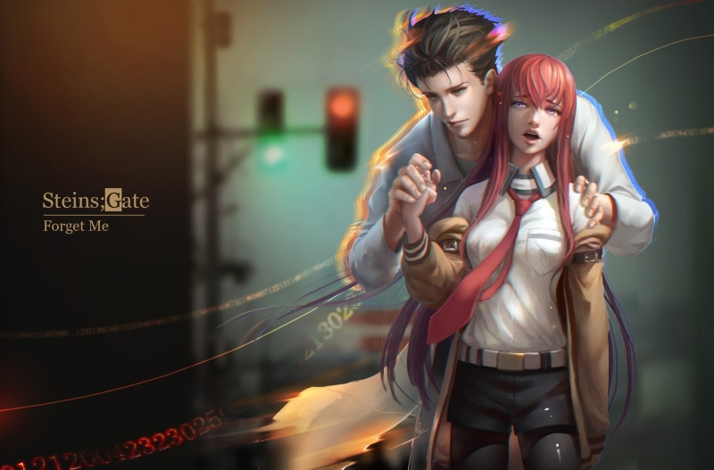 technology, young adult, three quarter length, beautiful woman, fashion, Steins;Gate, women, togetherness, front view, 1080P, love, Okabe Rintarou, couple - relationship